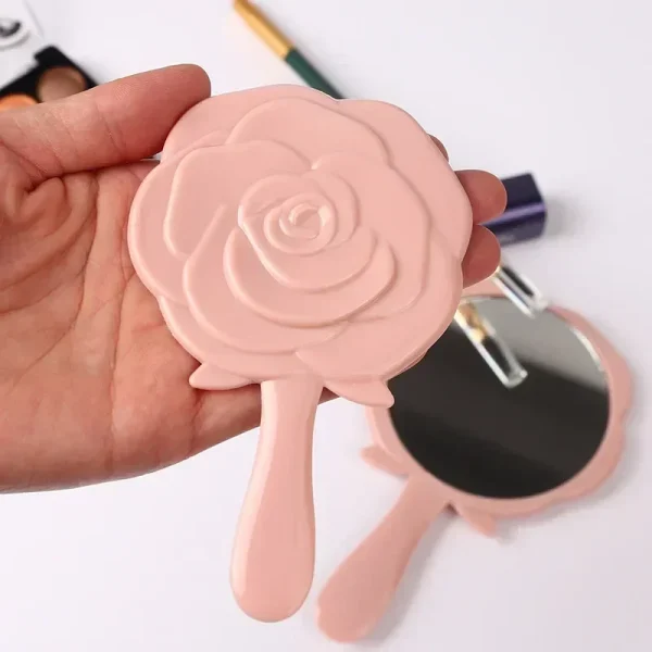 Retro Rose Flower Shape 3D Stereo  Cosmetic Makeup Compact Mirror 4 Colors Choose Hand Mirror Compact Mirror Wholesale 3