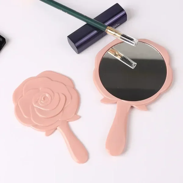 Retro Rose Flower Shape 3D Stereo  Cosmetic Makeup Compact Mirror 4 Colors Choose Hand Mirror Compact Mirror Wholesale 4