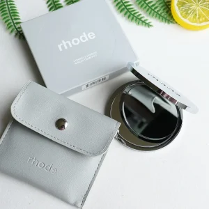 New Summer Fashion RHODE Compact Mini Gift Vanity Folding Cosmetic Mirror Portable Hand Held Small Pocket Travel Makeup Mirror 1