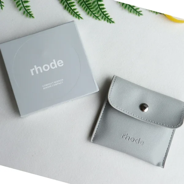 New Summer Fashion RHODE Compact Mini Gift Vanity Folding Cosmetic Mirror Portable Hand Held Small Pocket Travel Makeup Mirror 2
