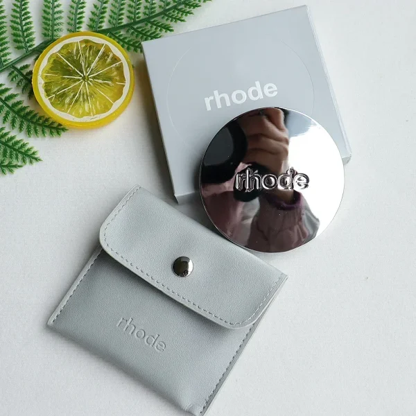 New Summer Fashion RHODE Compact Mini Gift Vanity Folding Cosmetic Mirror Portable Hand Held Small Pocket Travel Makeup Mirror 3