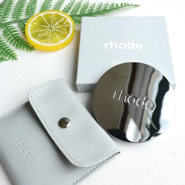 New Summer Fashion RHODE Compact Mini Gift Vanity Folding Cosmetic Mirror Portable Hand Held Small Pocket Travel Makeup Mirror 4