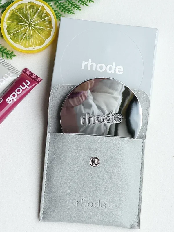 New Summer Fashion RHODE Compact Mini Gift Vanity Folding Cosmetic Mirror Portable Hand Held Small Pocket Travel Makeup Mirror 5