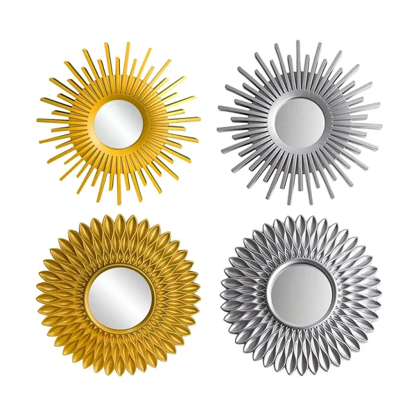 Art Decoration Wall Mounted Round Mirror Dressing Wall Hanging Bathroom Mirror Modern Decorative Boho Wall Decor Mirrors 6