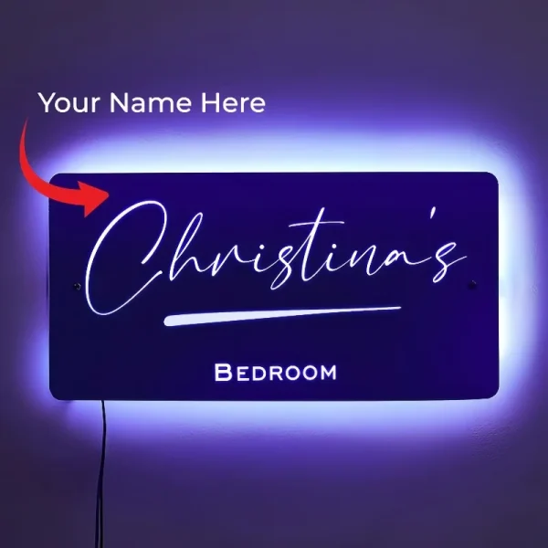 Personalized Name Mirror LED Light Custom Name Mirror Wall Light Bedroom Decor Christmas Valentine's Day Wedding Kid Gifts 3