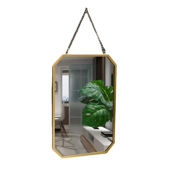 Nordic Style Iron Art Rectangular Wall Mounted Mirror Bathroom Dormitory Mirror Washbasin Makeup Mirror Home Decorative Mirror 2