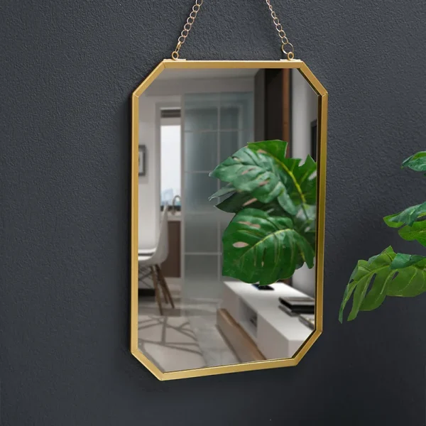 Nordic Style Iron Art Rectangular Wall Mounted Mirror Bathroom Dormitory Mirror Washbasin Makeup Mirror Home Decorative Mirror 4