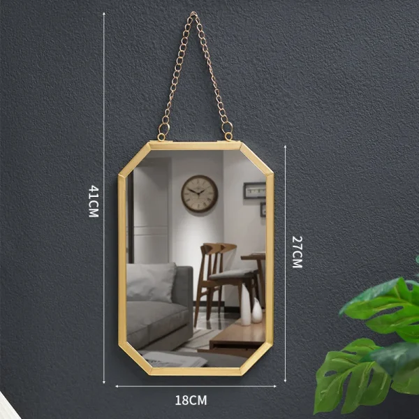 Nordic Style Iron Art Rectangular Wall Mounted Mirror Bathroom Dormitory Mirror Washbasin Makeup Mirror Home Decorative Mirror 6