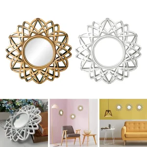 Nordic Wall Hanging Mirror Round Makeup Mirror for Entryway Hallway Background Bedroom 1