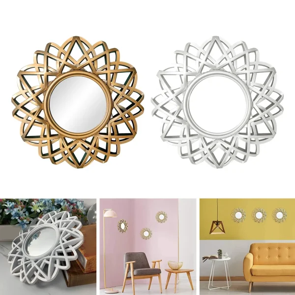 Nordic Wall Hanging Mirror Round Makeup Mirror for Entryway Hallway Background Bedroom 1