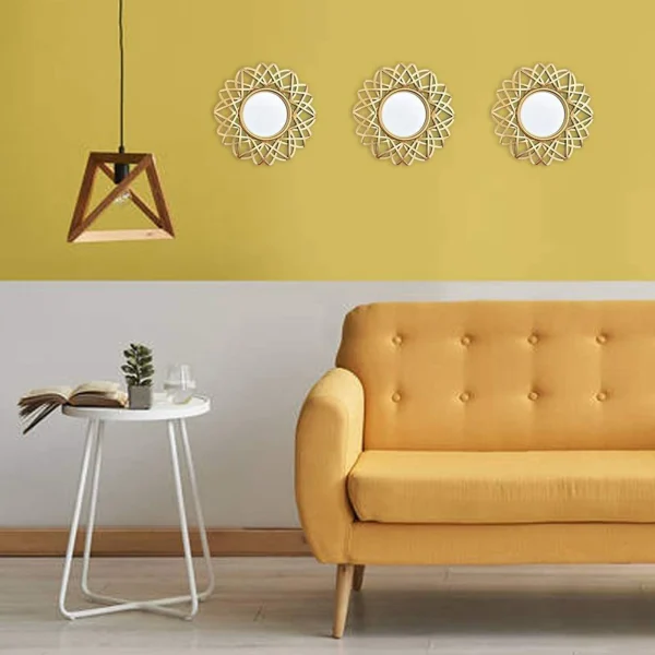 Nordic Wall Hanging Mirror Round Makeup Mirror for Entryway Hallway Background Bedroom 2