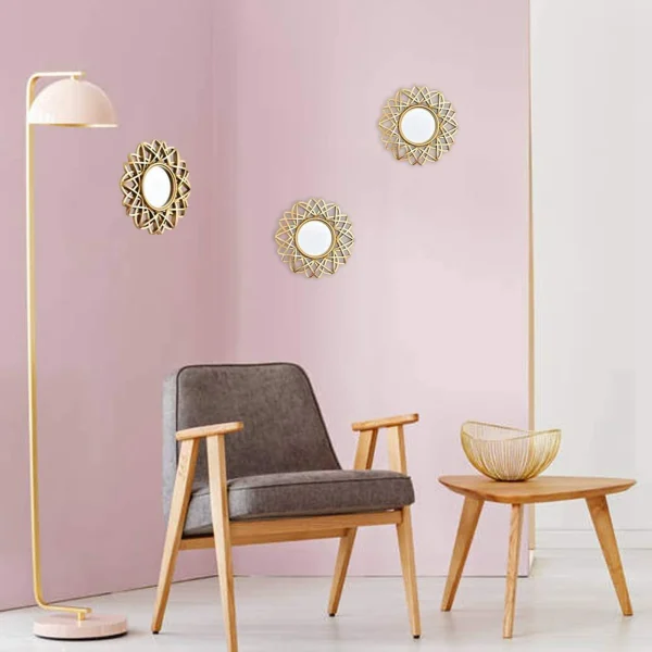 Nordic Wall Hanging Mirror Round Makeup Mirror for Entryway Hallway Background Bedroom 3
