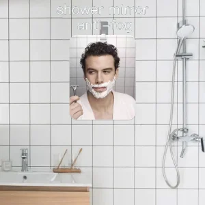 Portable Shower Mirror Acrylic Anti Fog Man Shaving Mirror Hand Held Shaving Travel Home Improvement Bathroom Fixture Decoration 1