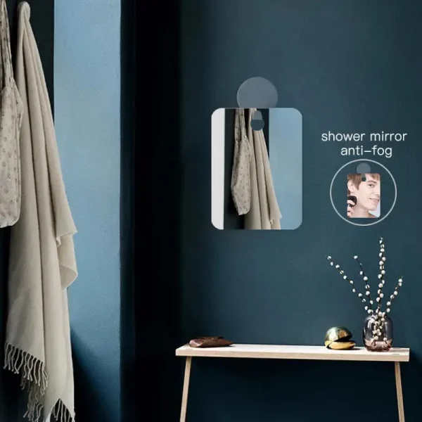 Portable Shower Mirror Acrylic Anti Fog Man Shaving Mirror Hand Held Shaving Travel Home Improvement Bathroom Fixture Decoration 3