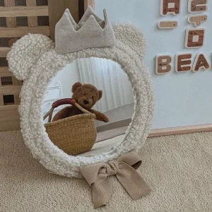 Baby Child Reflector Korean Ins Bear Crown Mirror Children's Room Clothing Store Decoration Pendant Photo Studio Shooting Mirror 1