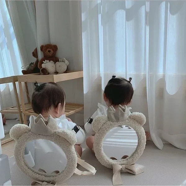 Baby Child Reflector Korean Ins Bear Crown Mirror Children's Room Clothing Store Decoration Pendant Photo Studio Shooting Mirror 2