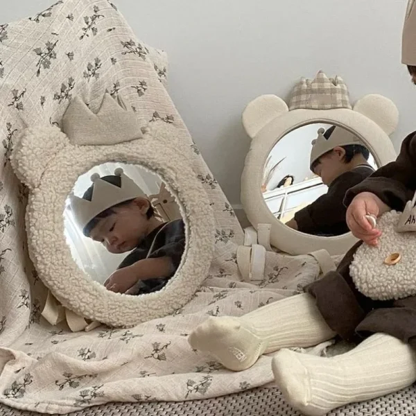 Baby Child Reflector Korean Ins Bear Crown Mirror Children's Room Clothing Store Decoration Pendant Photo Studio Shooting Mirror 5
