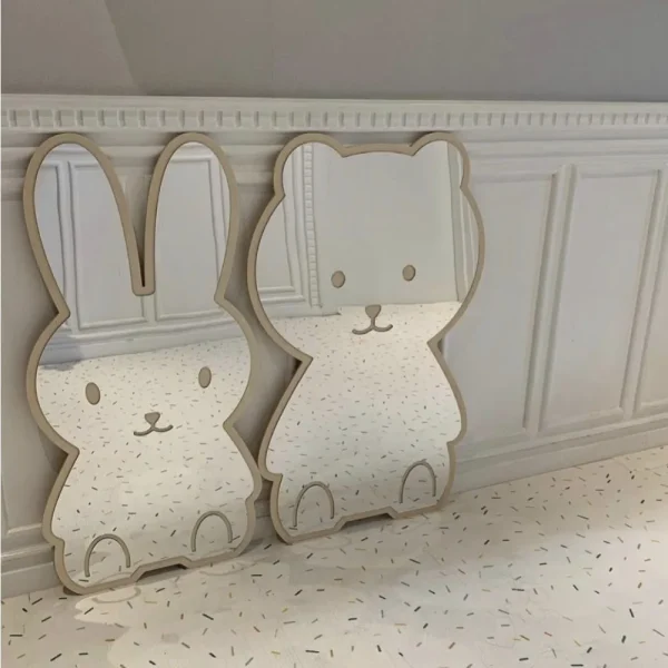 1pc Home Decoration Crafts Rabbit Bear Children's Acrylic Mirror Baby Photo Props Room Decor Wall Mirror Bedroom Decoration 4