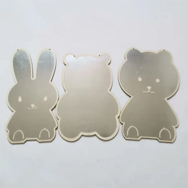 1pc Home Decoration Crafts Rabbit Bear Children's Acrylic Mirror Baby Photo Props Room Decor Wall Mirror Bedroom Decoration 5