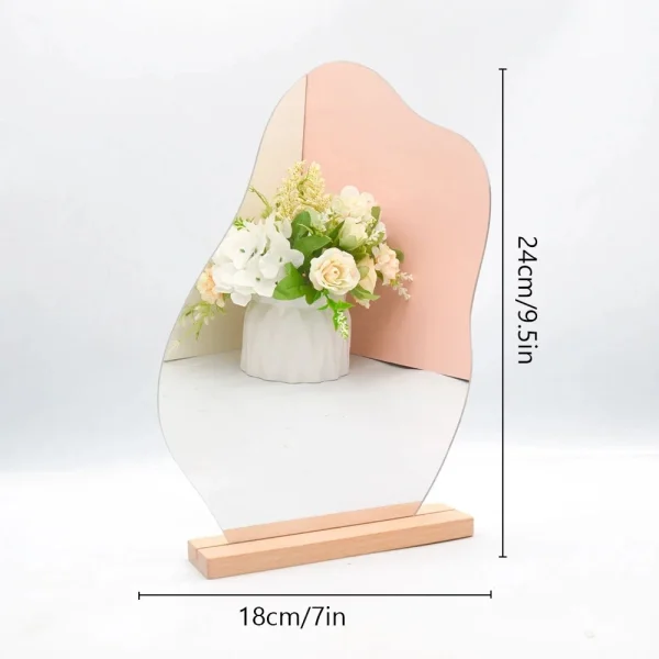 Acrylic Irregular Mirror for Home Decoration DIY Office Makeup Desktop Ornament Decoration Standing Mirror 1