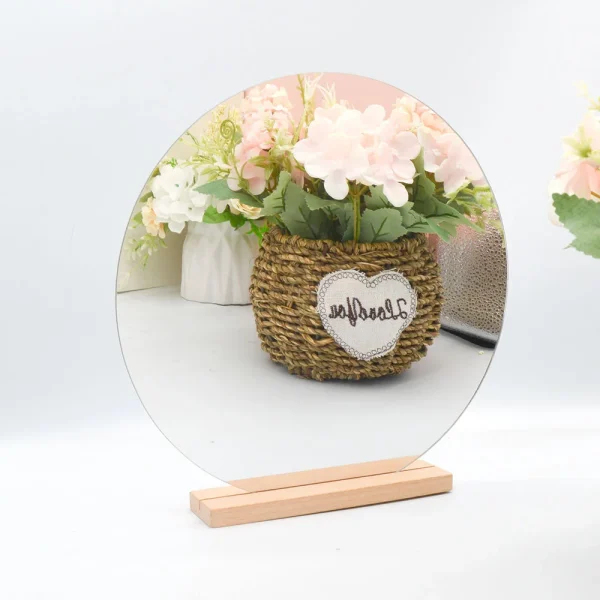 Acrylic Irregular Mirror for Home Decoration DIY Office Makeup Desktop Ornament Decoration Standing Mirror 5