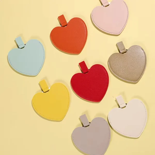 1PC Metal Ultra-thin Mini Makeup Mirror Heart Compact Portable Stainless Steel Compact Pocket Beauty Cosmetic Mirrors Gift 5