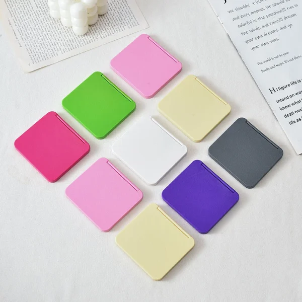 2-Face Makeup Mirror Square Portable Cute Girl'S Gift Hand Mini Mirror Pocket Double-Sided Makeup Mirror Compact Multiple Colors 3