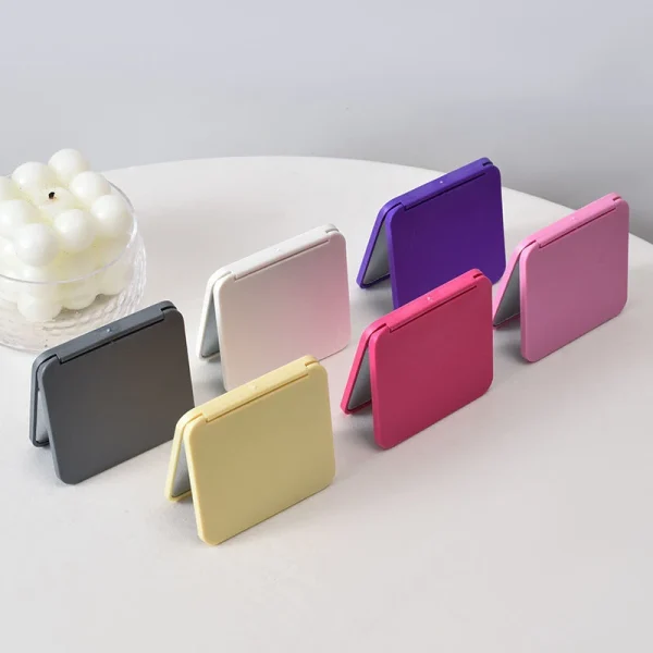 2-Face Makeup Mirror Square Portable Cute Girl'S Gift Hand Mini Mirror Pocket Double-Sided Makeup Mirror Compact Multiple Colors 4