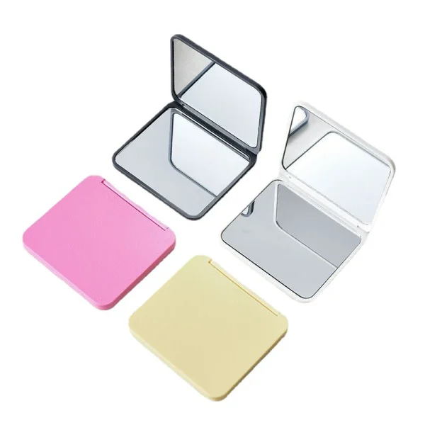 2-Face Makeup Mirror Square Portable Cute Girl'S Gift Hand Mini Mirror Pocket Double-Sided Makeup Mirror Compact Multiple Colors 5
