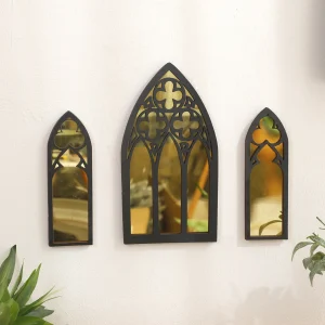 3 Pcs Wall Decor Home Decorative Mirrors Crafts Home Decoration Living Room Decor Gothic Mirror Decor Condo Bedroom Wall Hanging 1