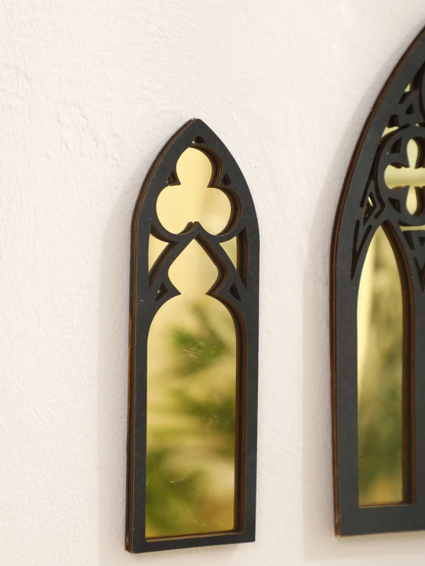 3 Pcs Wall Decor Home Decorative Mirrors Crafts Home Decoration Living Room Decor Gothic Mirror Decor Condo Bedroom Wall Hanging 4