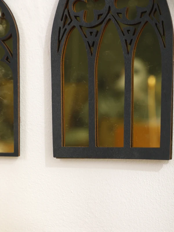 3 Pcs Wall Decor Home Decorative Mirrors Crafts Home Decoration Living Room Decor Gothic Mirror Decor Condo Bedroom Wall Hanging 5