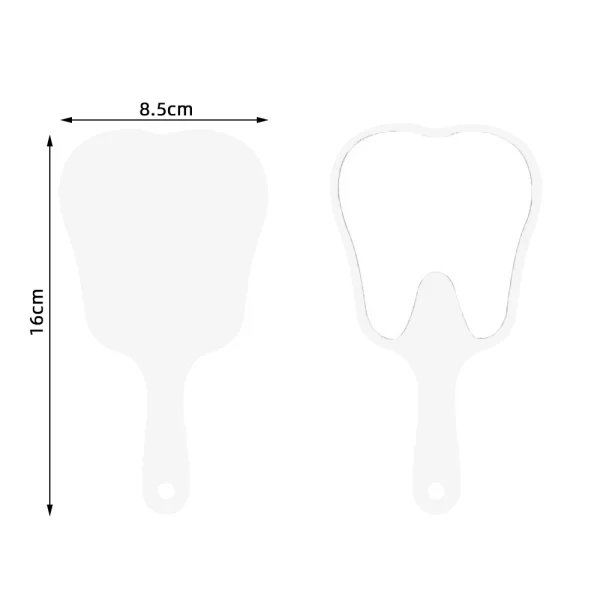 1 Pc Tooth Shape Mirrors With Handle Custom Logo Small 8.5x16cm Pink Red Black Personalized Makeup Handheld Cute Dental Mirror 5