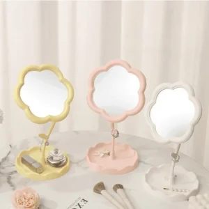 1pcs Make Up Mirror Desktop Flower Mirrors Creative Dormitory Desktop Mirrors for Bedroom Home Decor Mirror 1