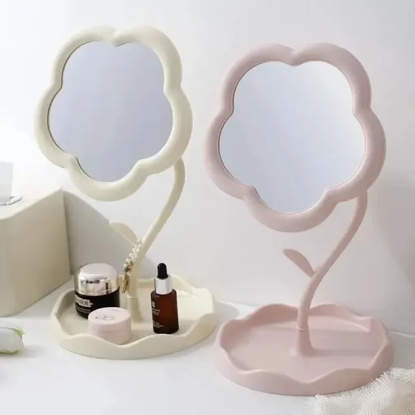 1pcs Make Up Mirror Desktop Flower Mirrors Creative Dormitory Desktop Mirrors for Bedroom Home Decor Mirror 5