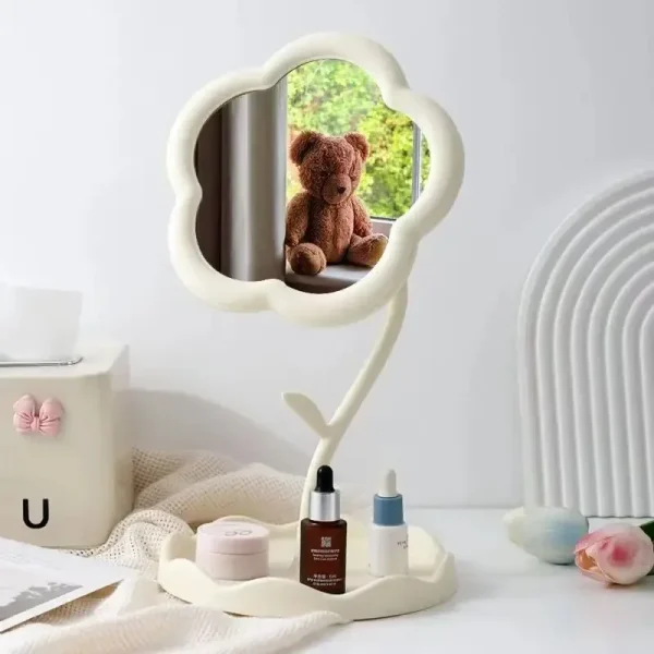 1pcs Make Up Mirror Desktop Flower Mirrors Creative Dormitory Desktop Mirrors for Bedroom Home Decor Mirror 6