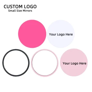 1 Pc Small Mirror Round Shape Custom Logo Red Pink White Black Personalized Wedding Souvenir Gift Ideas Porable Pocket Mirrors 1