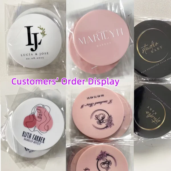 1 Pc Small Mirror Round Shape Custom Logo Red Pink White Black Personalized Wedding Souvenir Gift Ideas Porable Pocket Mirrors 2