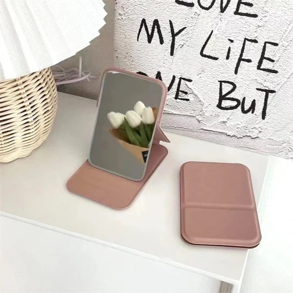 Women Mini Mirror Folding Makeup Hand mirror Portable Single-side Mini Cosmetic Mirror Foldable High Definition Vanity Tools 손거울 3