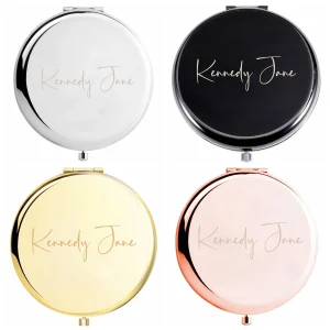 1 pc 4 styles Customized Name Laser engraving Pocket Mirror For Wedding Bride Bridesmaid Bridal 1