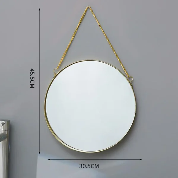 Wall Hanging Mirror Round Wall Mirror for Makeup Dressing Room Golden for Wardrobe 6