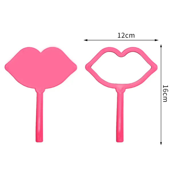 Hand Mirror Custom Logo Eyelash Extension Salon Personalized Square Lip Shape Hand Hold Mirror Lash Artist Salon Accessories 4