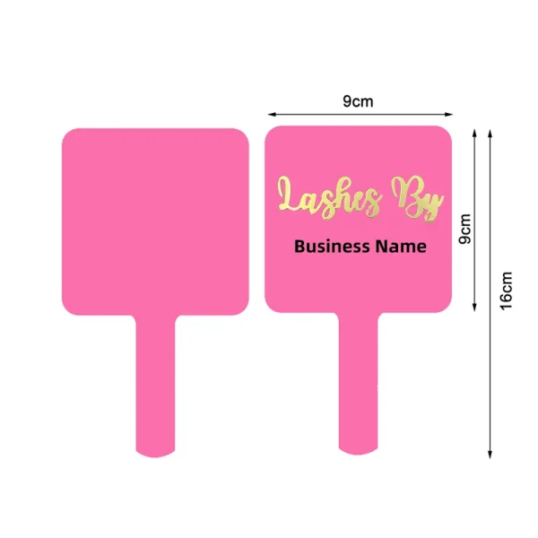Hand Mirror Custom Logo Eyelash Extension Salon Personalized Square Lip Shape Hand Hold Mirror Lash Artist Salon Accessories 6
