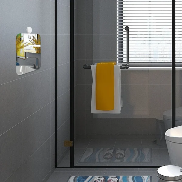 Acrylic Anti Fog Shower Mirror Bathroom Fogless Fog Free Mirror Washroom Travel For Man Shaving Mirror 13*17cm 5
