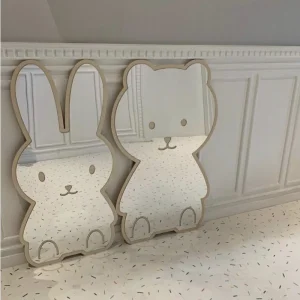 Nordic Rabbit Bear Shaped Mirror Cartoon Acrylic Mirrors Desktop Ornaments Baby Children Room Decoration Home Decor Photo Props 1
