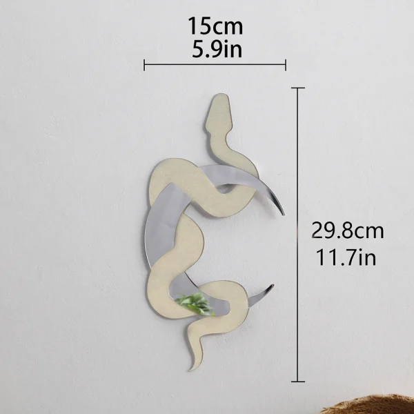 White Black Wooden Snake Crescent Moon Mirror Hanging Wall Decor Boho Home Decoration Living Room Decoration Aesthetics Art Gift 6