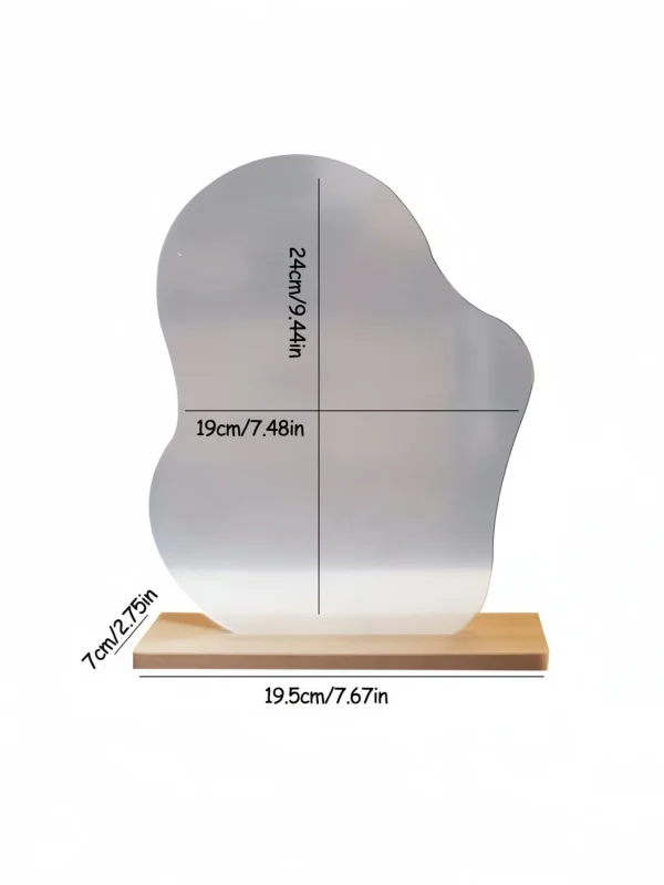 1pc, 24cm/9.44in * 19cm/7.48in, popular irregular girls' desktop makeup mirror, one of the gifts for Women's Day 5