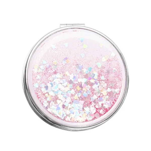 Creative Quicksand Makeup Round Mirror Cute Girl Cartoon Double-sided Mirror Portable Makeup Mirror Home Decoration Accessories 3