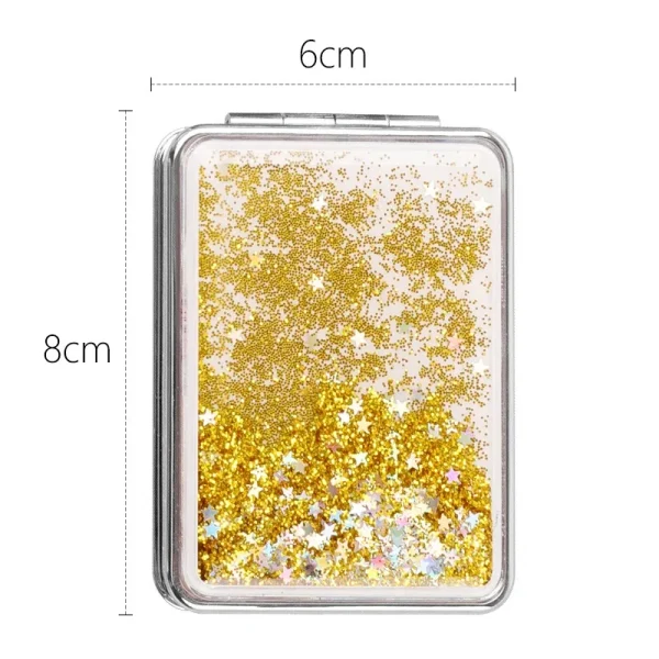 Creative Quicksand Makeup Round Mirror Cute Girl Cartoon Double-sided Mirror Portable Makeup Mirror Home Decoration Accessories 5