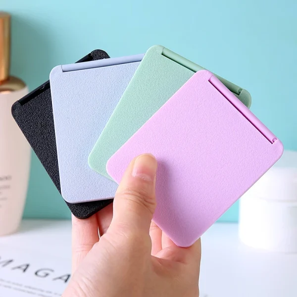 Plastic Folding Mirror Pocket Mini Portable Makeup Mirrors Travel Hand Small Mirror Vanity Foldable Compact Cosmetics Tools 2